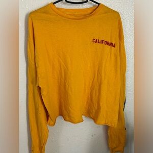 Fifth Sun Golden Long Sleeve Cropped Tee - Colorful Sleeves